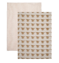 Load image into Gallery viewer, Honey Bee Tea Towel - Mustard (2pk)