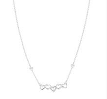Load image into Gallery viewer, Love Goes Round Heart Bar Necklace