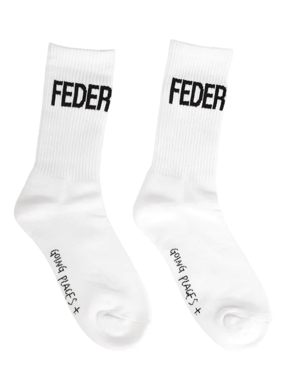 Federation Logo Socks White 2PK