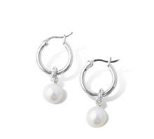 Load image into Gallery viewer, Silver Perle Silver Classic Hoop Earrings
