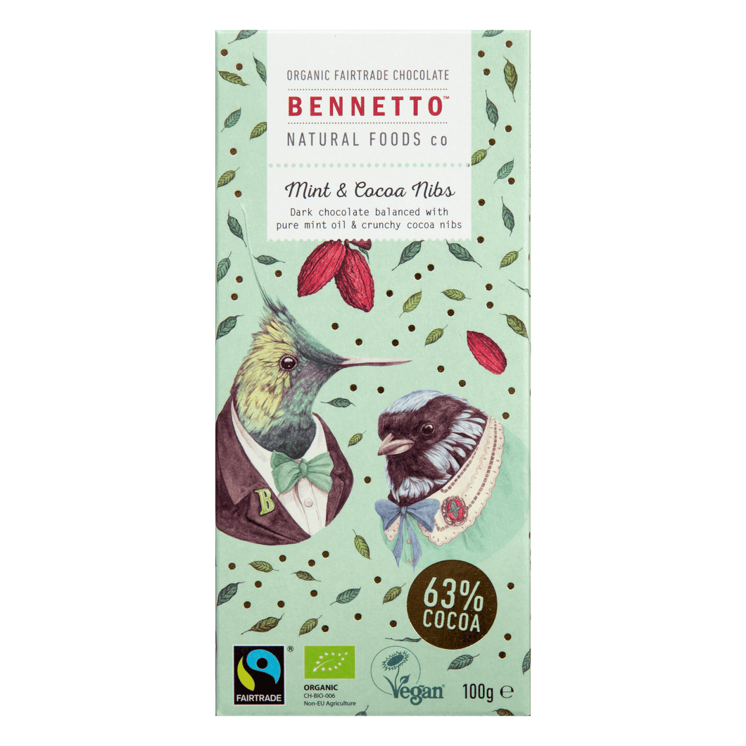 Bennetto Chocolate Mint & Cocoa Nibs 100g