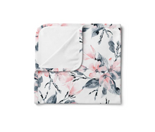Load image into Gallery viewer, Baby Stretchy Swaddle &amp; Headband Set | Watercolour Blossom
