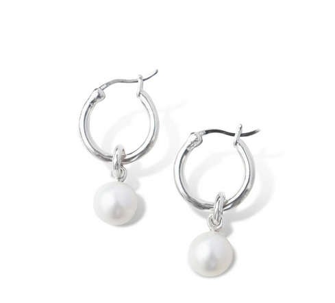 Silver Perle Silver Classic Hoop Earrings